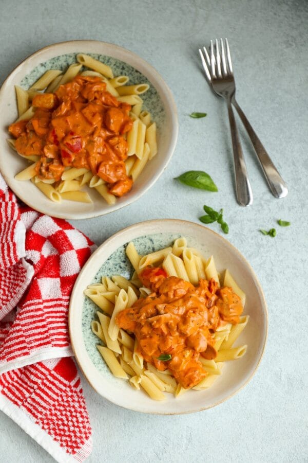 Stroganoff pasta met kip - Afbeelding 1